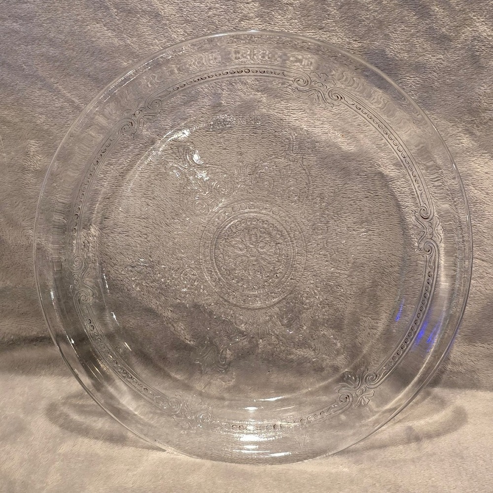 Vintage Fire-King Philbe Sapphire Blue Glass 9.25 Inch Pie Dish Embossed Pattern